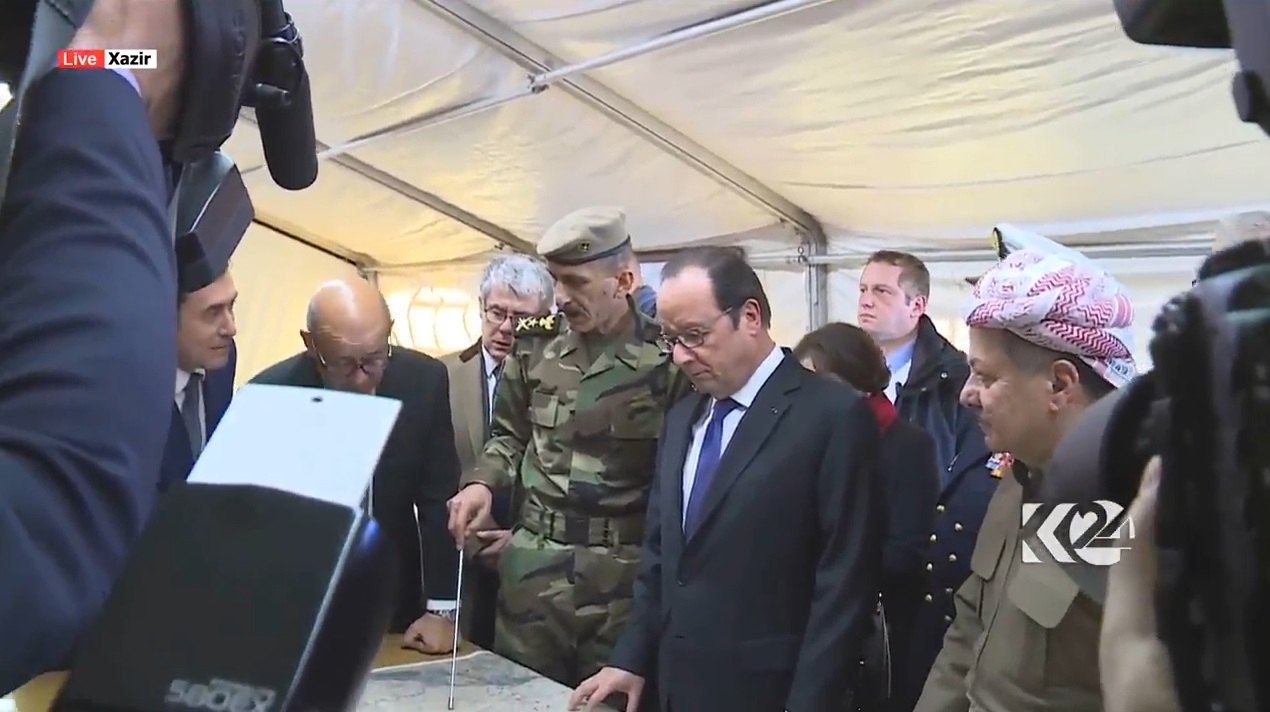 اولوند وبارزاني يتفقدان الخطوط الأمامية للبيشمركة على مشارف الموصل